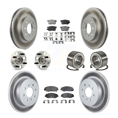 Hub Bearing Coated Brake Rotor Pads Front Rear Kit (10Pc) For 2001-2005 Acura EL