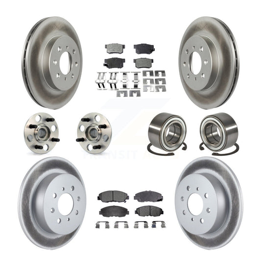 Hub Bearing Coated Brake Rotor Pads Front Rear Kit (10Pc) For 2001-2005 Acura EL