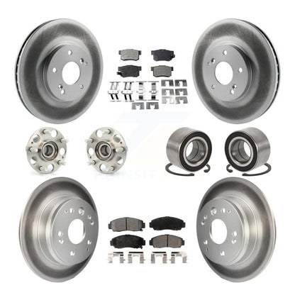 Hub Bearing Coated Disc Brake Rotors And Pads Front Rear Kit (10Pc) For Acura TL