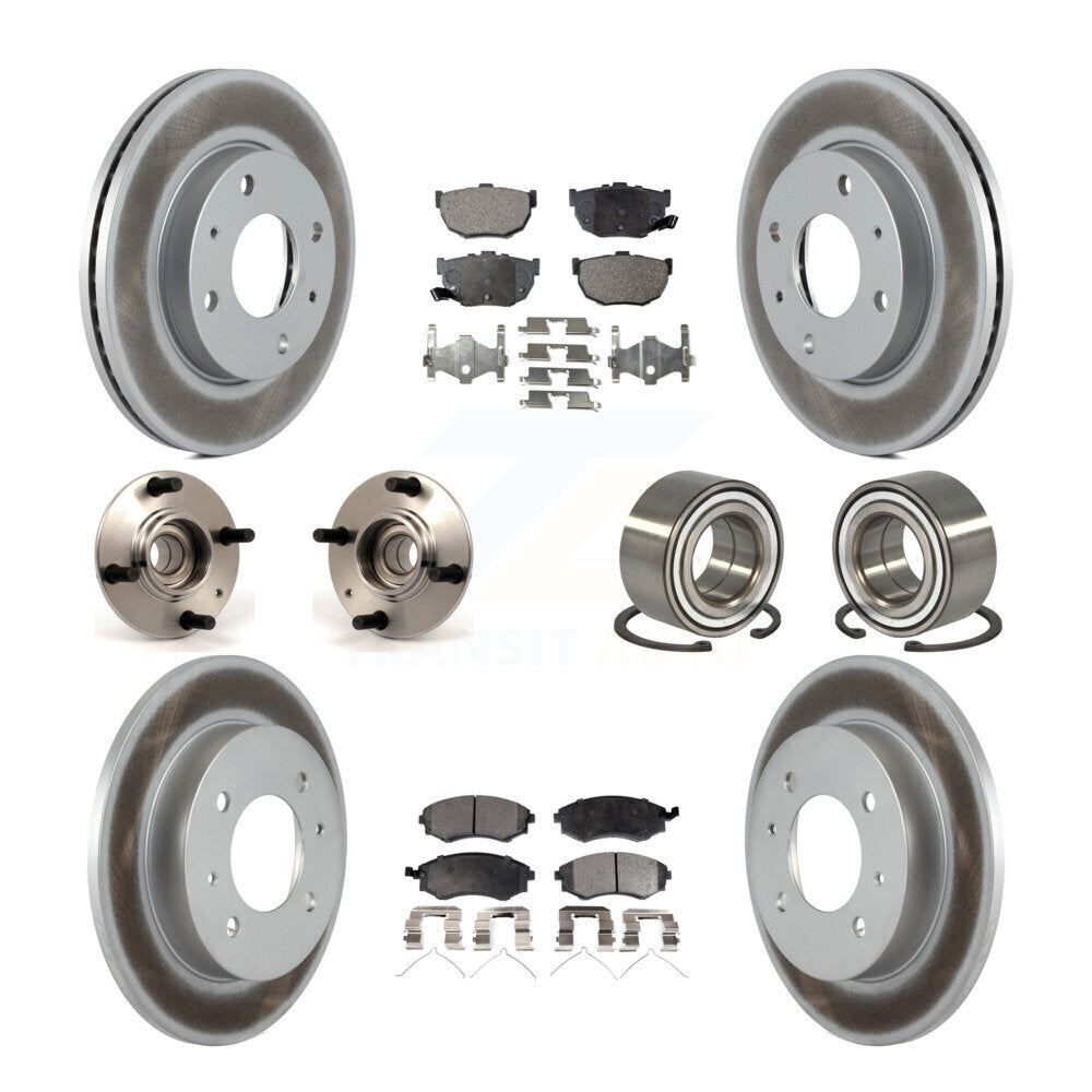 Hub Bearing Coated Brake Rotor And Pad Front Rear Kit (10Pc) For Hyundai Elantra