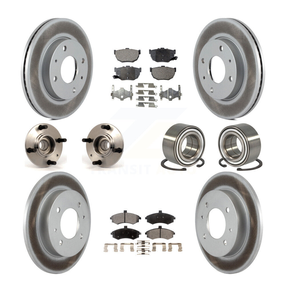 Hub Bearing Coated Brake Rotor And Pad Front Rear Kit (10Pc) For Hyundai Elantra