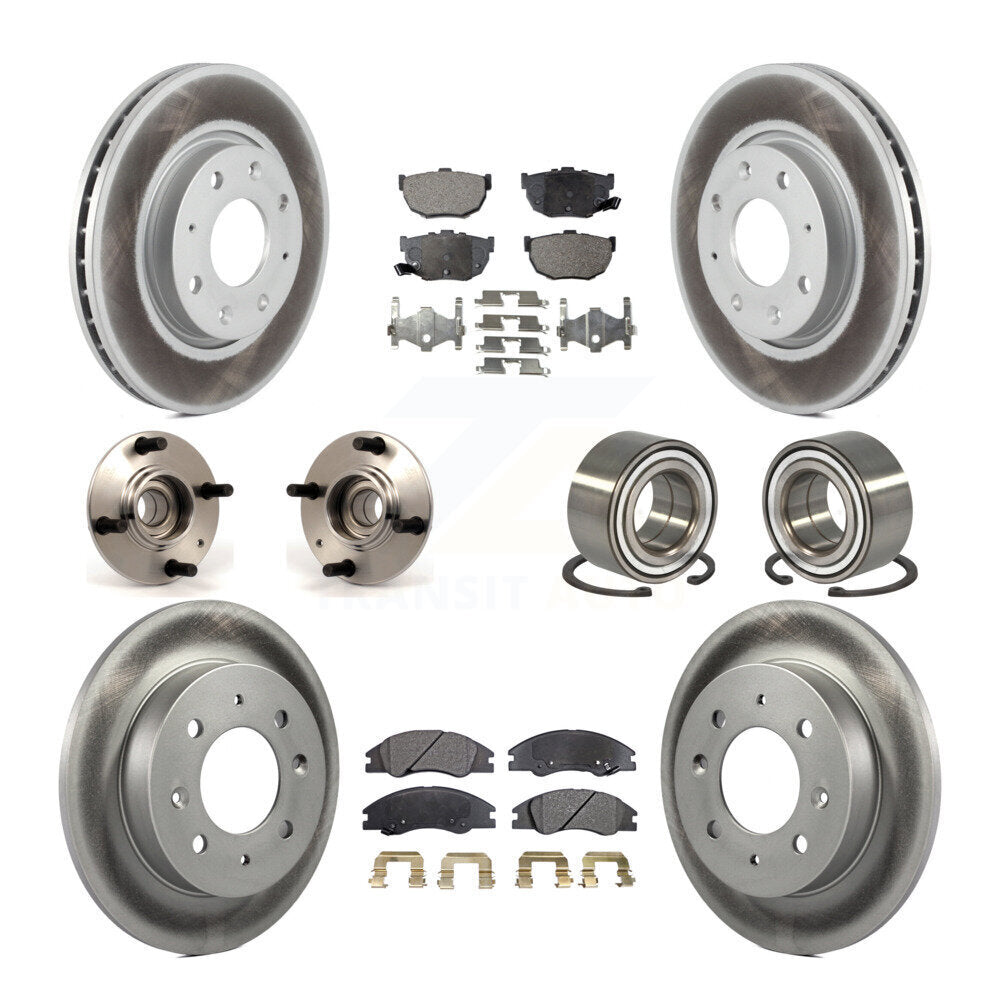 Hub Bearing Coat Brake Rotor Pads Front Rear Kit (10Pc) For Kia Spectra Spectra5