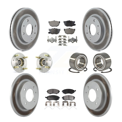 Hub Bearing Coated Brake Rotor And Pad Front Rear Kit (10Pc) For Hyundai Elantra