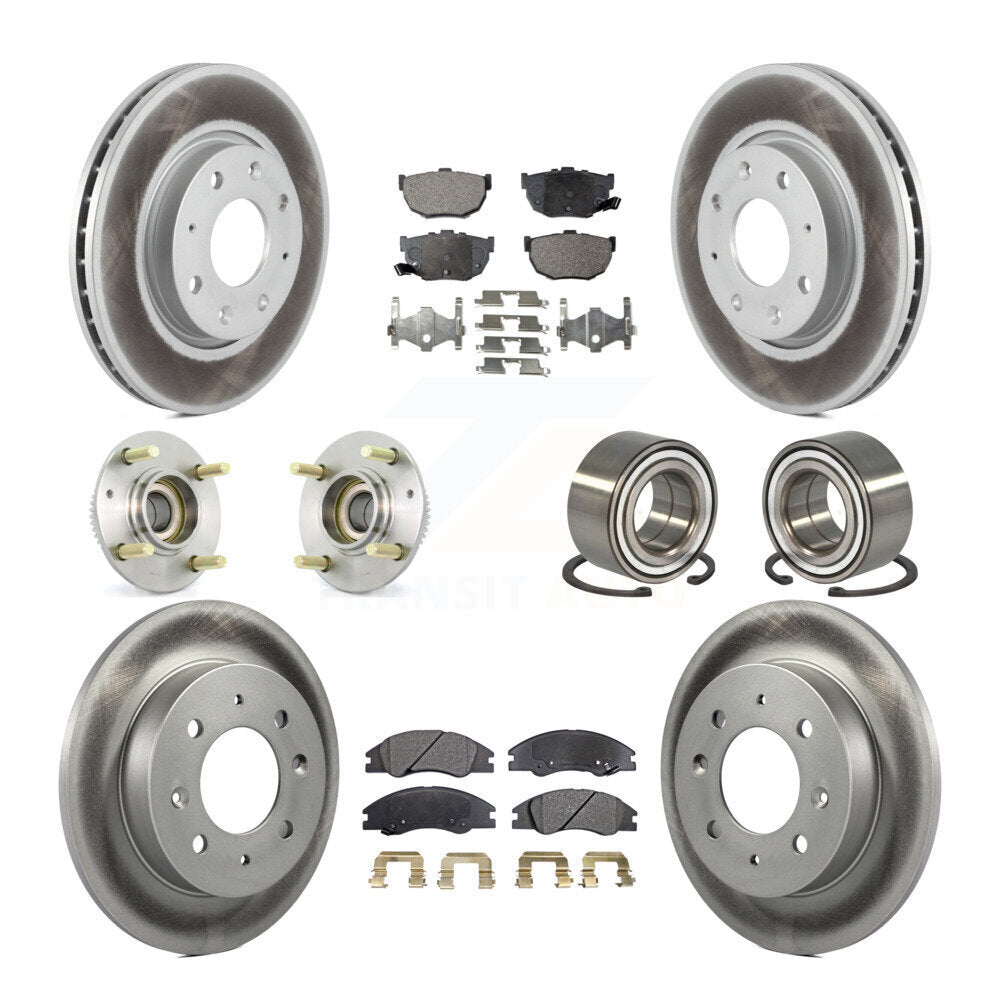 Hub Bearing Coat Brake Rotor Pads Front Rear Kit (10Pc) For Kia Spectra Spectra5