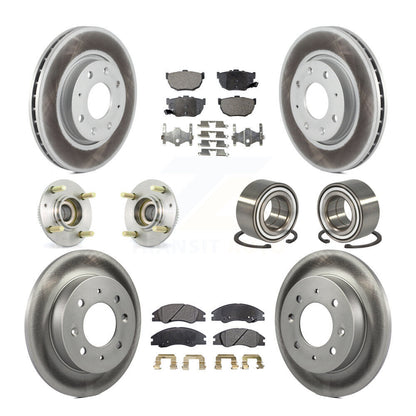 Hub Bearing Coat Brake Rotor Pads Front Rear Kit (10Pc) For Kia Spectra Spectra5