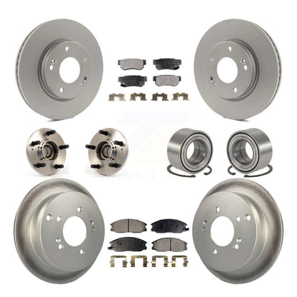Hub Bearing Coated Brake Rotor & Pads Front Rear Kit (10Pc) For Hyundai Santa Fe