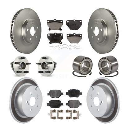 Hub Bearing Coated Disc Brake Rotor Pads Front Rear Kit (10Pc) For Toyota Celica