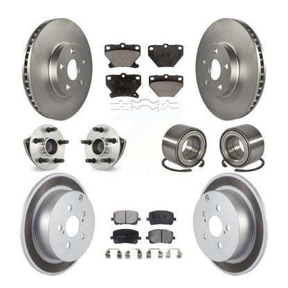 Hub Bearing Coat Brake Rotor Pad Front Rear Kit (10Pc) For Toyota Matrix Pontiac