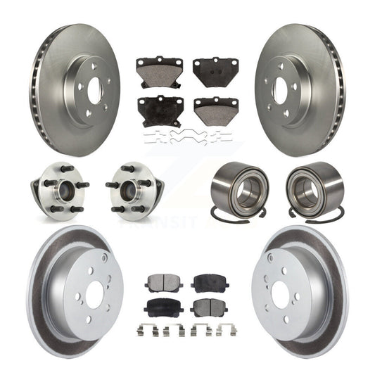Hub Bearing Coat Brake Rotor Pad Front Rear Kit (10Pc) For Toyota Matrix Pontiac