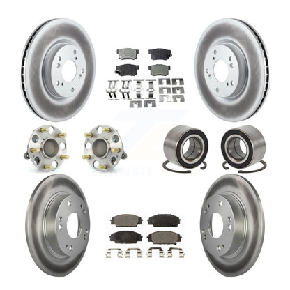 Hub Bearing Coat Brake Rotor Pad Front Rear Kit (10Pc) For Honda Civic Acura CSX