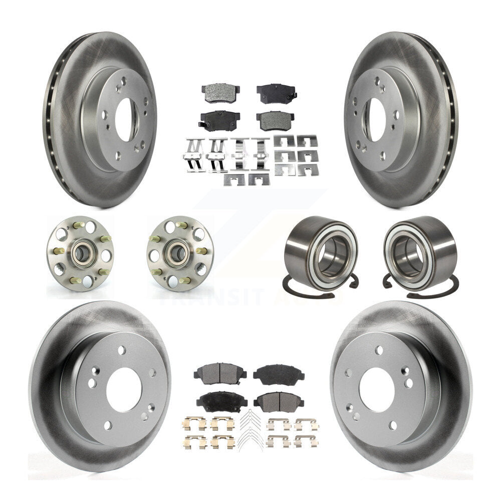 Hub Bearing Coat Brake Rotor Pads Front Rear Kit (10Pc) For 2004 Honda Civic SiR