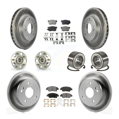 Hub Bearing Coat Brake Rotor Pads Front Rear Kit (10Pc) For 2004 Honda Civic SiR