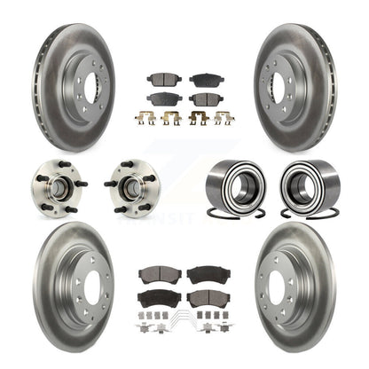 Hub Bearing Coated Brake Rotor Pad Front Rear Kit (10Pc) For Ford Fusion Mazda 6