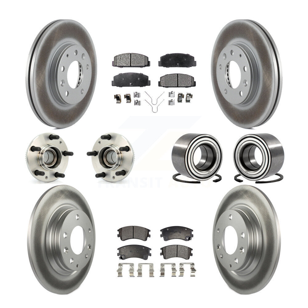 Hub Bearings Coated Disc Brake Rotors And Pads Front Rear Kit (10Pc) For Mazda 6