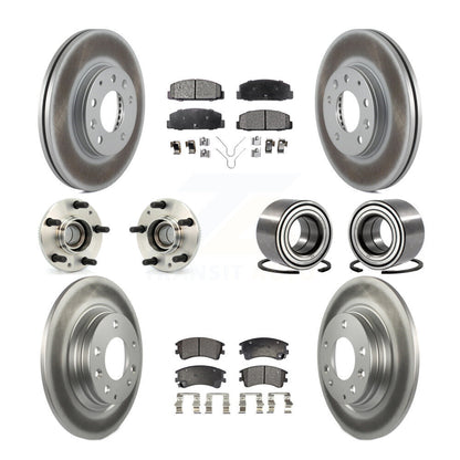 Hub Bearings Coated Disc Brake Rotors And Pads Front Rear Kit (10Pc) For Mazda 6