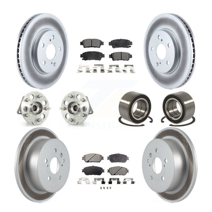 Hub Bearing Coated Brake Rotor & Pad Front Rear Kit (10Pc) For Toyota Sienna AWD