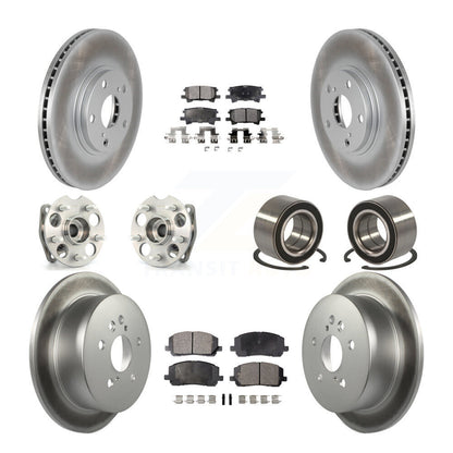 Hub Bearing Coated Brake Rotor & Pad Front Rear Kit (10Pc) For Toyota Highlander