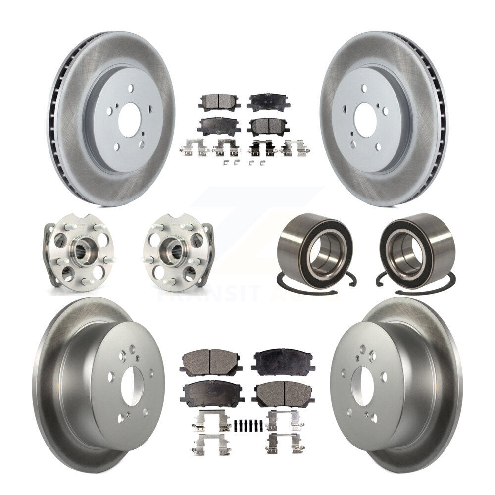 Hub Bearing Coated Brake Rotor & Pad Front Rear Kit (10Pc) For Lexus RX350 RX330