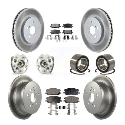 Hub Bearing Coated Brake Rotor & Pad Front Rear Kit (10Pc) For Lexus RX350 RX330