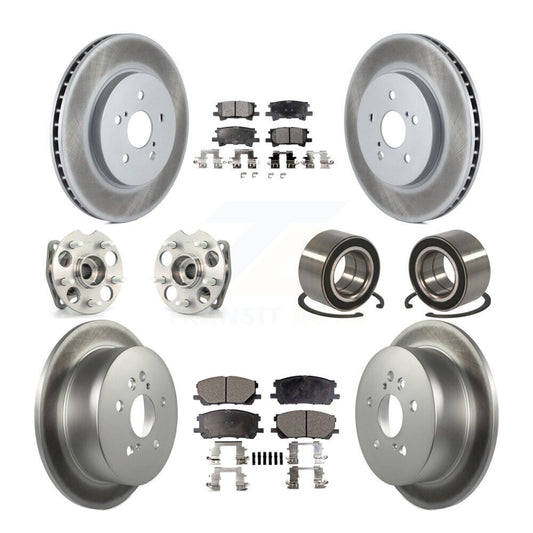 Hub Bearing Coated Brake Rotor & Pad Front Rear Kit (10Pc) For Lexus RX350 RX330