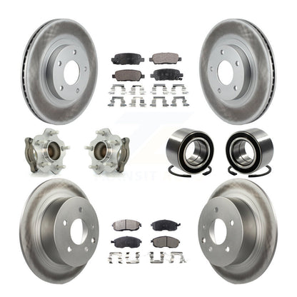 Hub Bearing Coated Disc Brake Rotor Pads Front Rear Kit (10Pc) For Nissan Altima