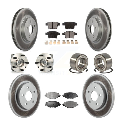 Hub Bearing Coated Disc Brake Rotor Pads Front Rear Kit (10Pc) For Jaguar X-Type