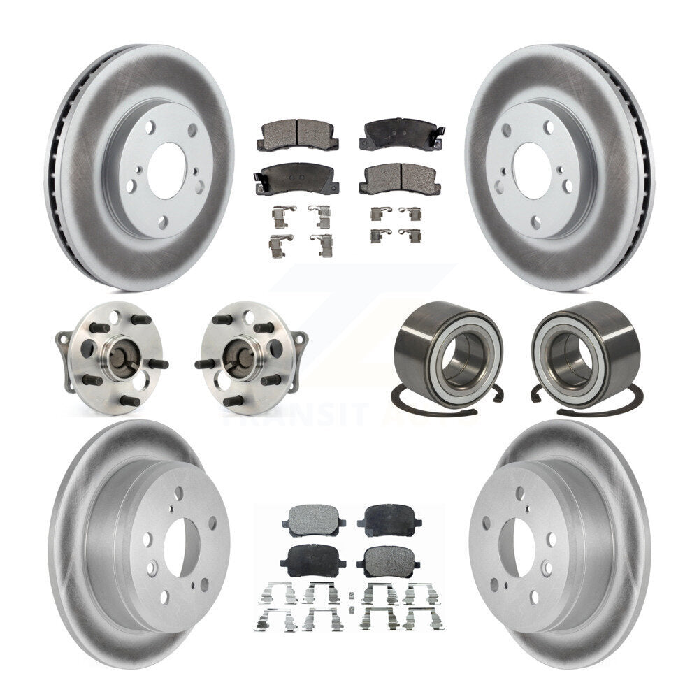 Hub Bearing Coated Brake Rotor Pad Front Rear Kit (10Pc) For Toyota Camry Solara
