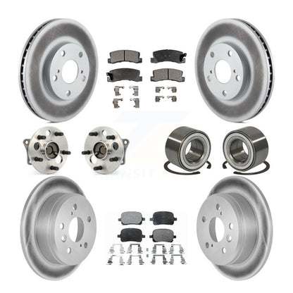 Hub Bearing Coated Brake Rotor Pad Front Rear Kit (10Pc) For Toyota Camry Solara