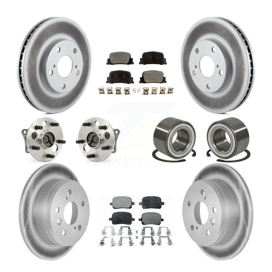 Hub Bearing Coated Brake Rotor Pads Front Rear Kit (10Pc) For Toyota Camry Lexus