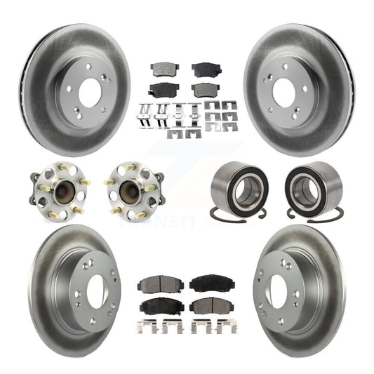 Hub Bearing Coated Brake Rotor Pad Front Rear Kit (10Pc) For 2004-2008 Acura TSX