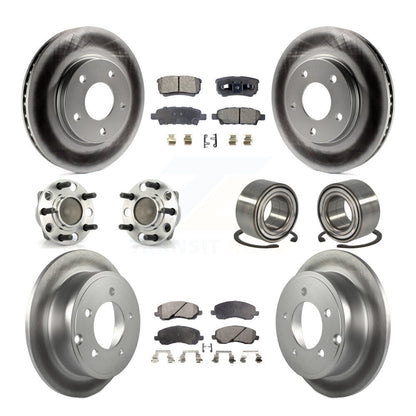 Hub Bearing Coated Disc Brake Rotor Pads Front Rear Kit (10Pc) For Dodge Caliber