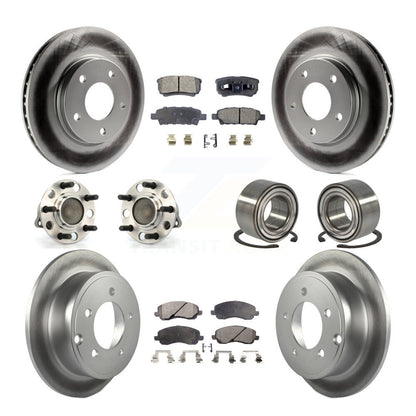 Hub Bearing Coated Disc Brake Rotor Pads Front Rear Kit (10Pc) For Dodge Caliber