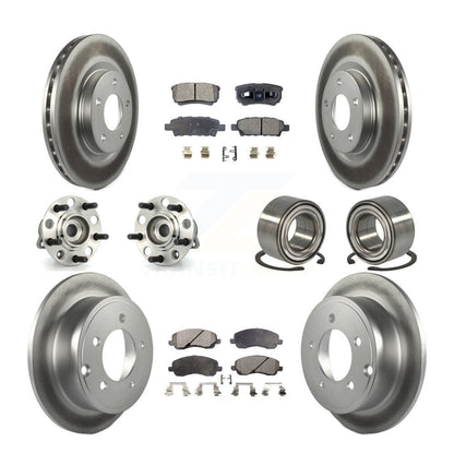 Hub Bearing Coat Brake Rotor Pads Front Rear Kit (10Pc) For Jeep Patriot Compass
