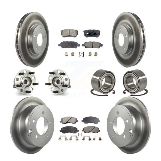 Hub Bearing Coat Brake Rotor Pads Front Rear Kit (10Pc) For Jeep Patriot Compass