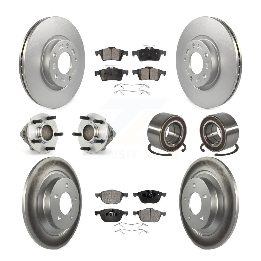 Hub Bearings Coated Disc Brake Rotors And Pads Front Rear Kit (10Pc) For Mazda 5