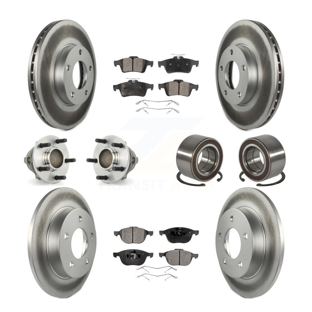 Hub Bearing Coated Disc Brake Rotor Pads Front Rear Kit (10Pc) For Mazda 3 Sport