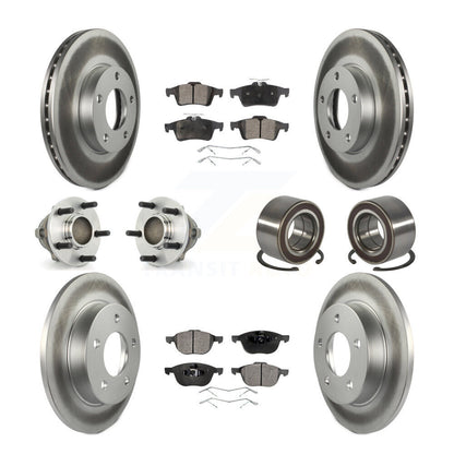 Hub Bearing Coated Disc Brake Rotor Pads Front Rear Kit (10Pc) For Mazda 3 Sport