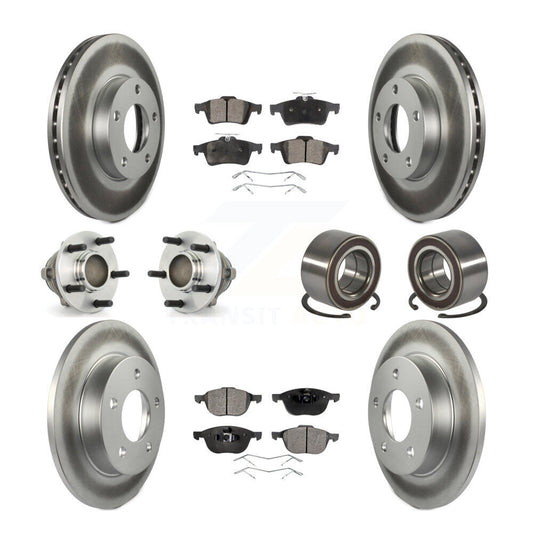 Hub Bearing Coated Disc Brake Rotor Pads Front Rear Kit (10Pc) For Mazda 3 Sport