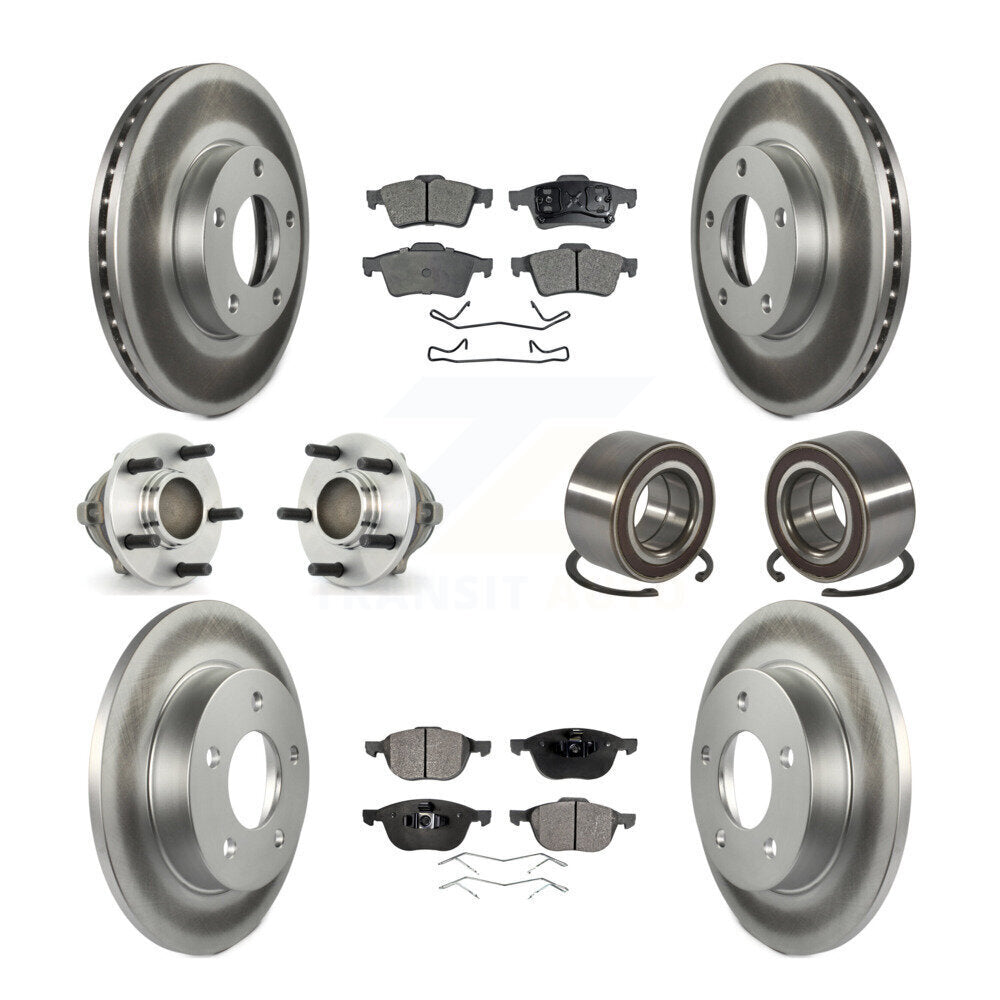 Hub Bearing Coat Brake Rotor Pad Front Rear Kit (10Pc) For Mazda 3 From 01 05