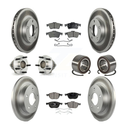 Hub Bearing Coat Brake Rotor Pad Front Rear Kit (10Pc) For Mazda 3 From 01 05