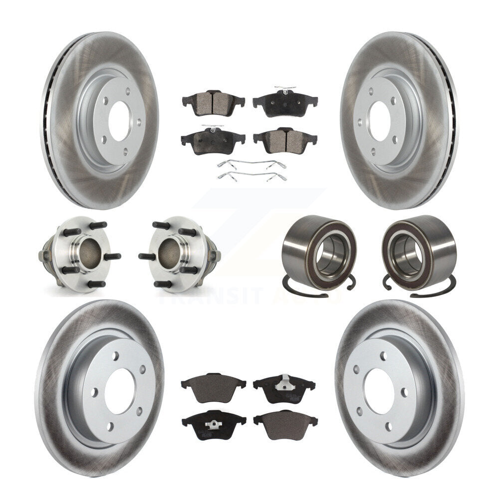 Hub Bearings Coated Disc Brake Rotors And Pads Front Rear Kit (10Pc) For Mazda 3