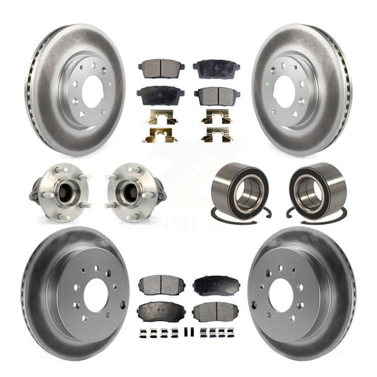 Hub Bearing Coat Brake Rotor Pads Front Rear Kit (10Pc) For 07-12 Mazda CX-7 FWD