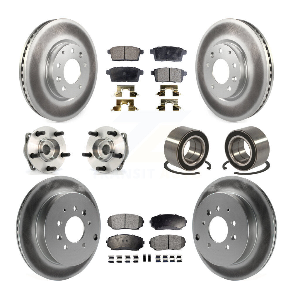 Hub Bearing Coat Brake Rotor Pads Front Rear Kit (10Pc) For 07-12 Mazda CX-7 AWD