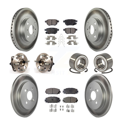 Hub Bearing Coated Disc Brake Rotor & Pad Front Rear Kit (10Pc) For Toyota Yaris