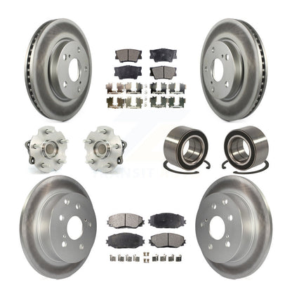 Hub Bearing Coated Brake Rotor & Pad Front Rear Kit (10Pc) For 2010 Lexus HS250h