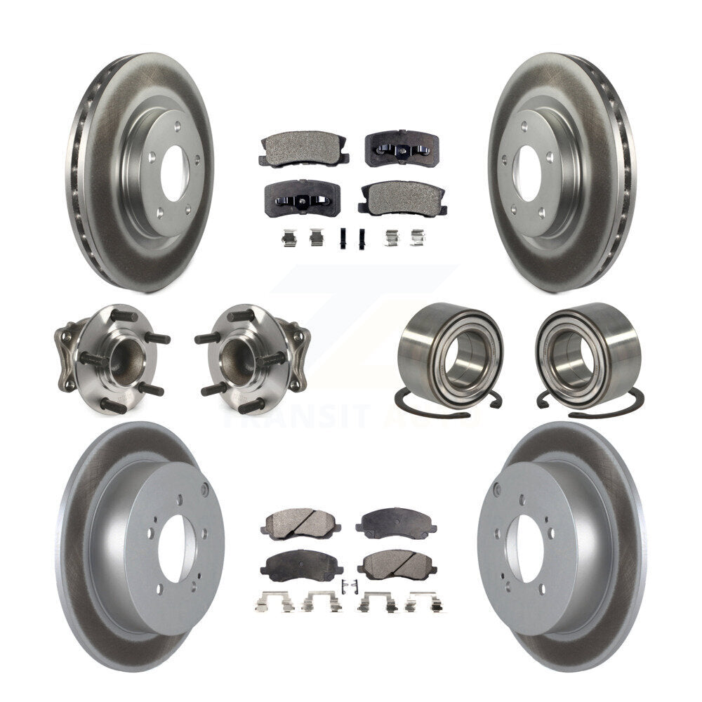 Hub Bearing Coat Brake Rotor Pads Front Rear Kit (10Pc) For Mitsubishi Outlander