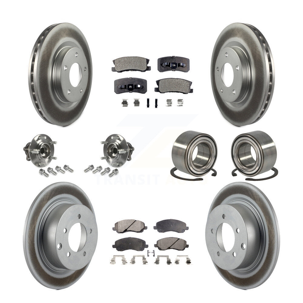 Hub Bearing Coat Brake Rotor Pads Front Rear Kit (10Pc) For Mitsubishi Outlander