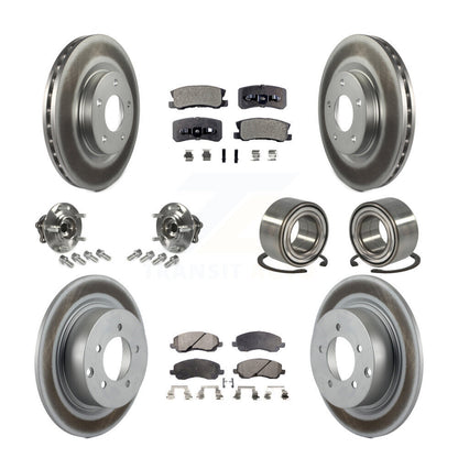 Hub Bearing Coat Brake Rotor Pads Front Rear Kit (10Pc) For Mitsubishi Outlander