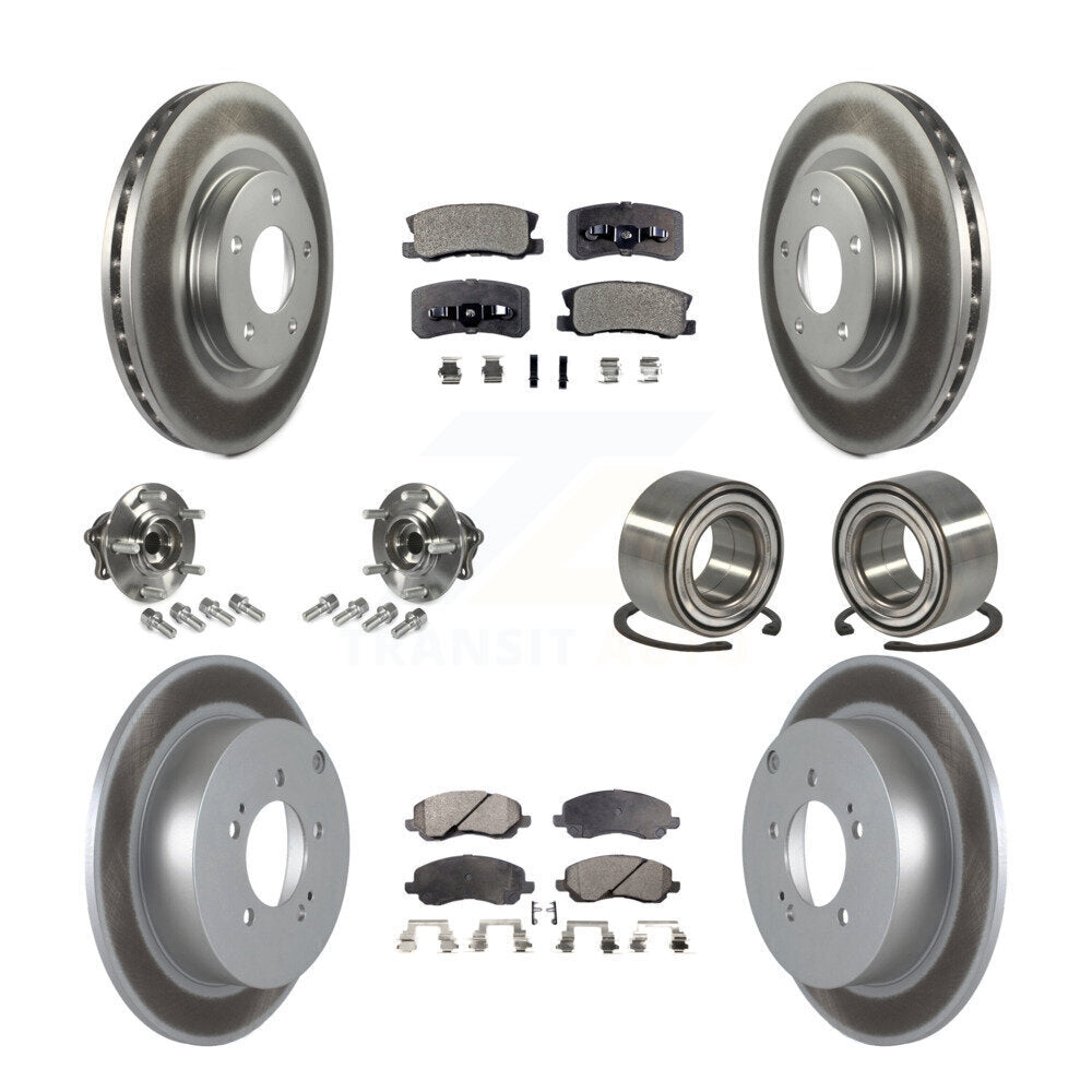 Hub Bearing Coat Brake Rotor Pads Front Rear Kit (10Pc) For Mitsubishi Outlander