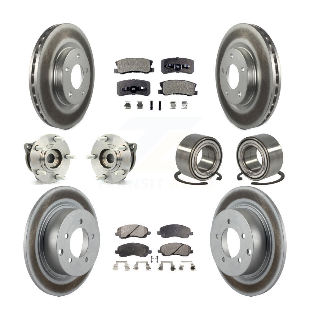 Hub Bearing Coat Brake Rotor Pads Front Rear Kit (10Pc) For Mitsubishi Outlander